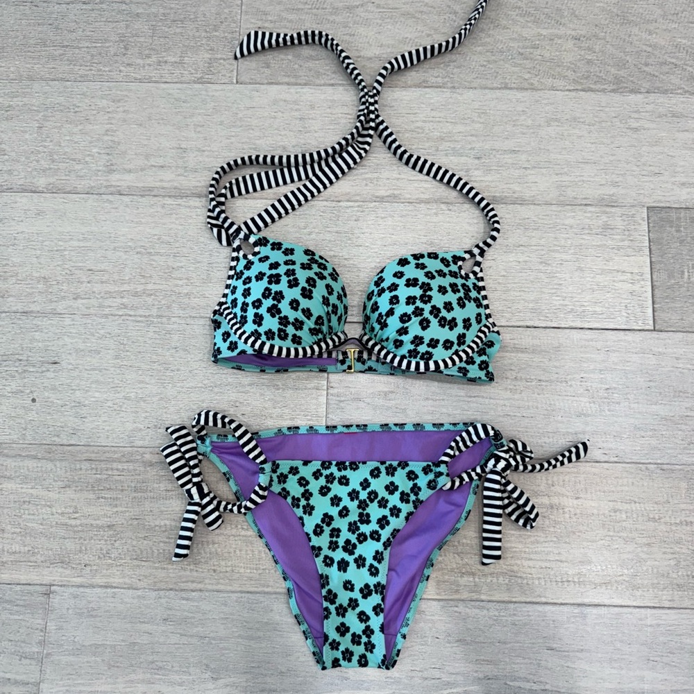 Push Up Bikini Set Green